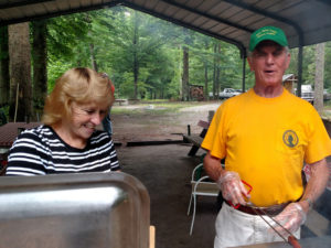 Kathy and Will at the grill