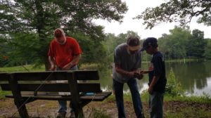 Darden and H.K. helping get ready to catch the big 'un!