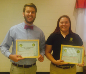 2015 scholarship award winners Trevor Fletcher and Nicole Tro